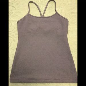 lululemon athletica Tops - Lululemon Power Y Tank in grey and white. Size 6. lululemon athletica Tops - Lululemon Power Y Tank in grey and white. Size 6.